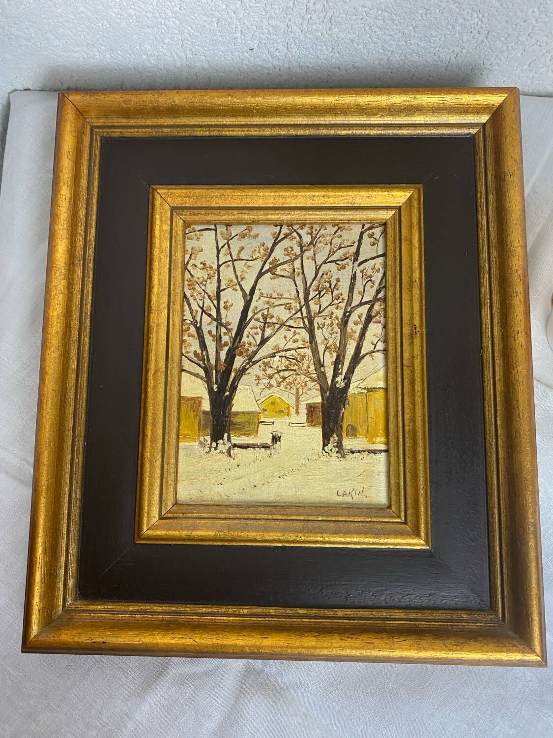 Oil on canvas signed “The two chestnut trees”