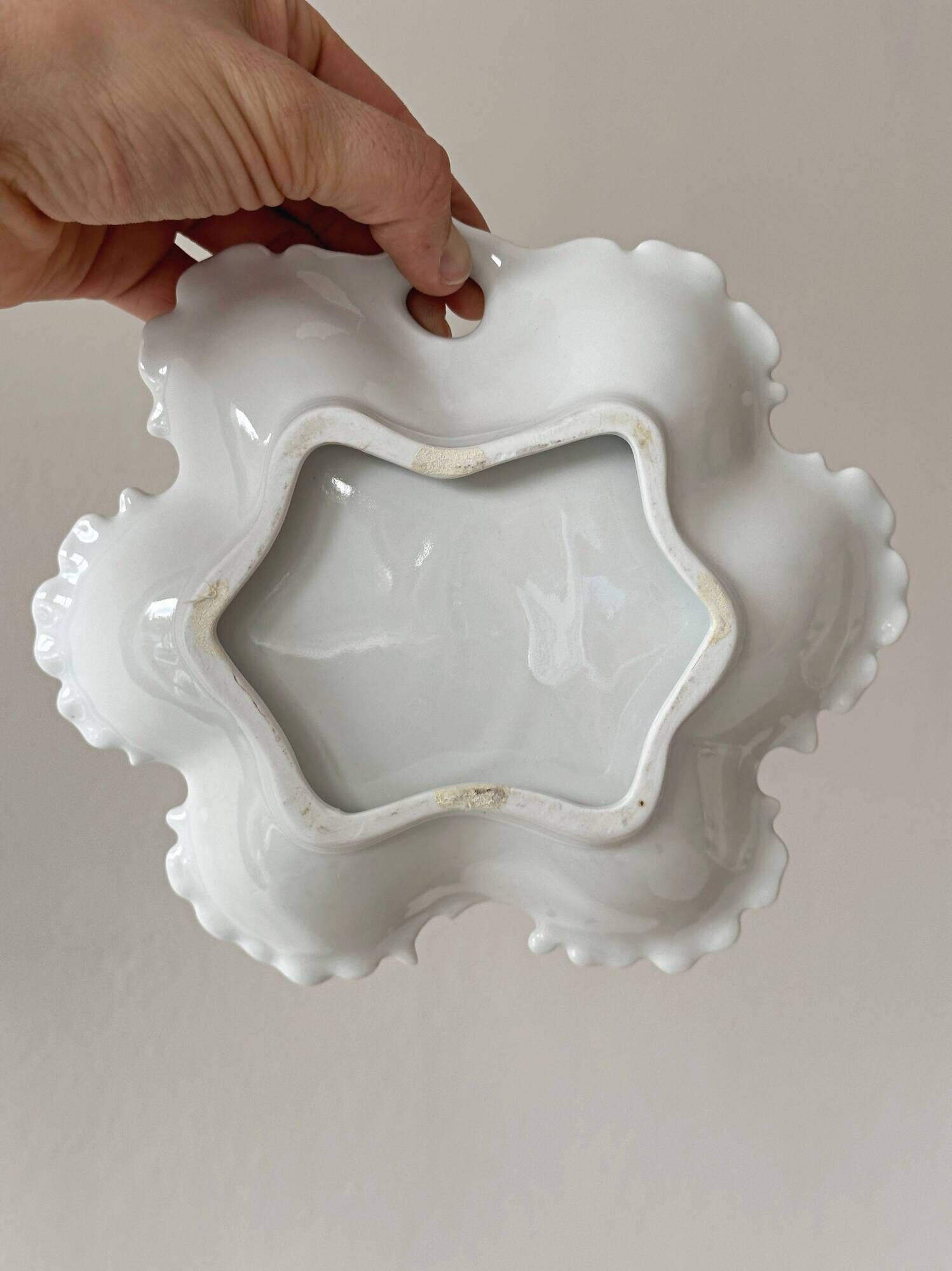 Coupelle porcelaine blanche forme feuille