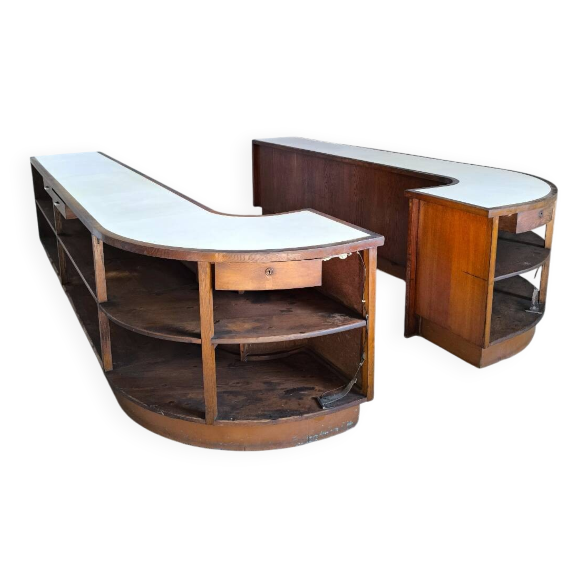 Ensemble de 2 comptoirs de magasin 1950