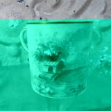 Cup and under cup decoration in grisaille porcelain of Paris XIXth signed