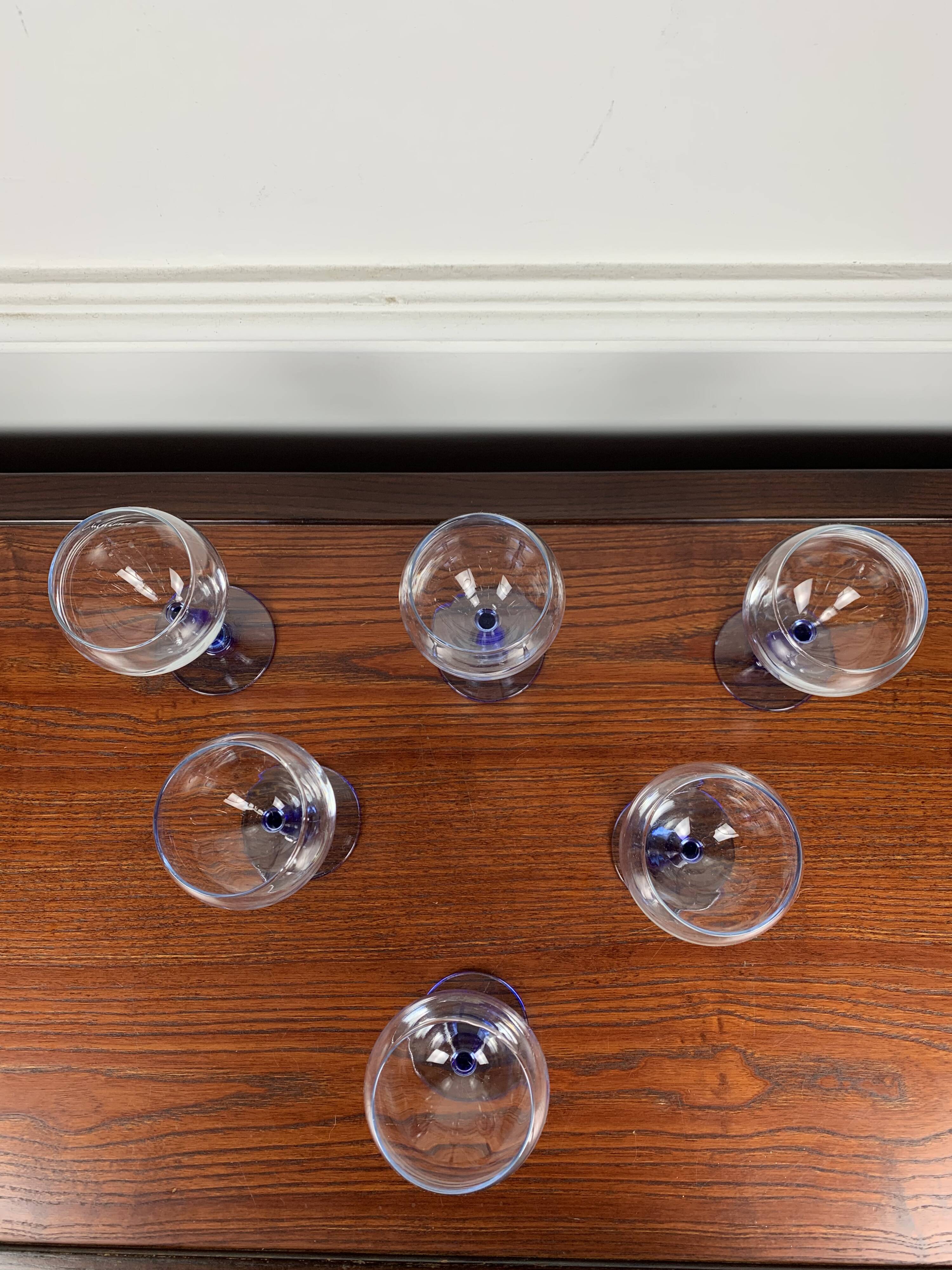 Lot de 6 verre à pied bleu