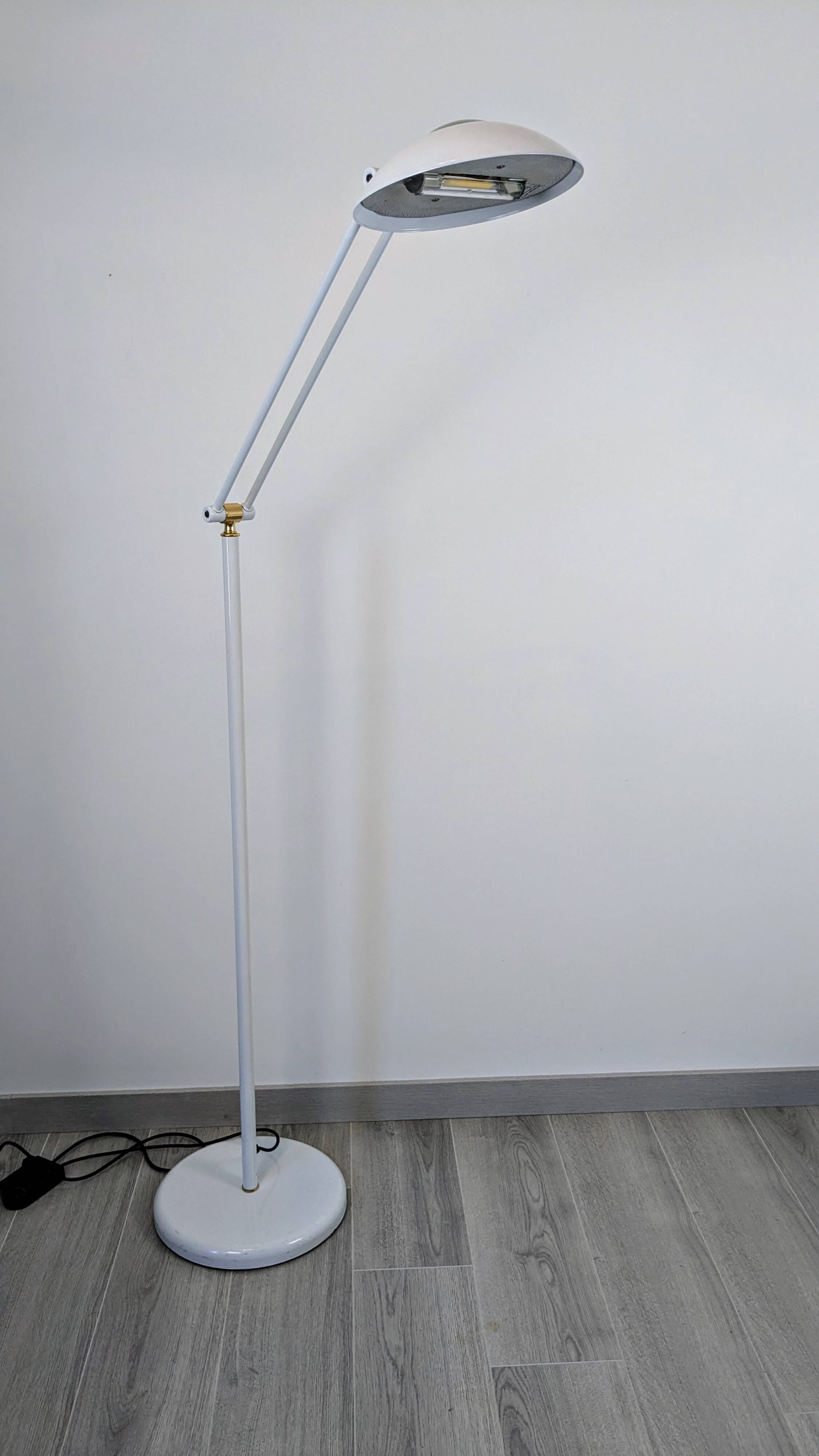 Relco Milano floor lamp – Italian design 1980 in white metal