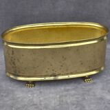 Cache pot rectangulaire en laiton pieds de Lion fabrique en Belgique