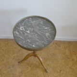 Tripod pedestal veined black marble