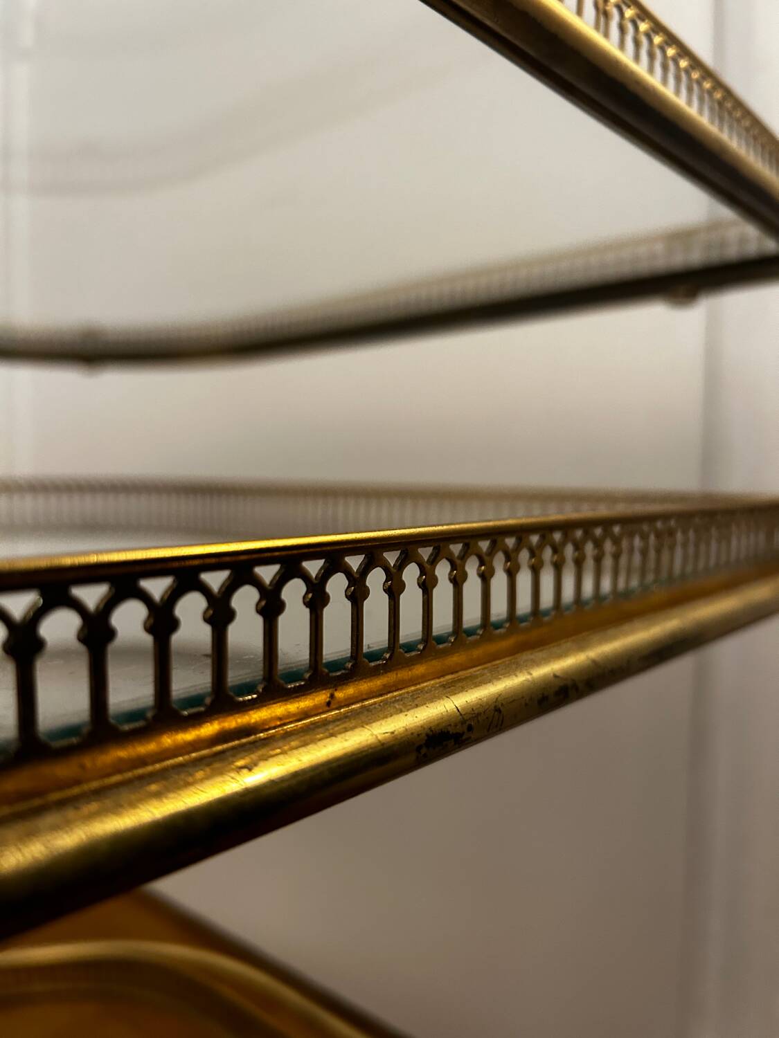 Brass and glass nesting table