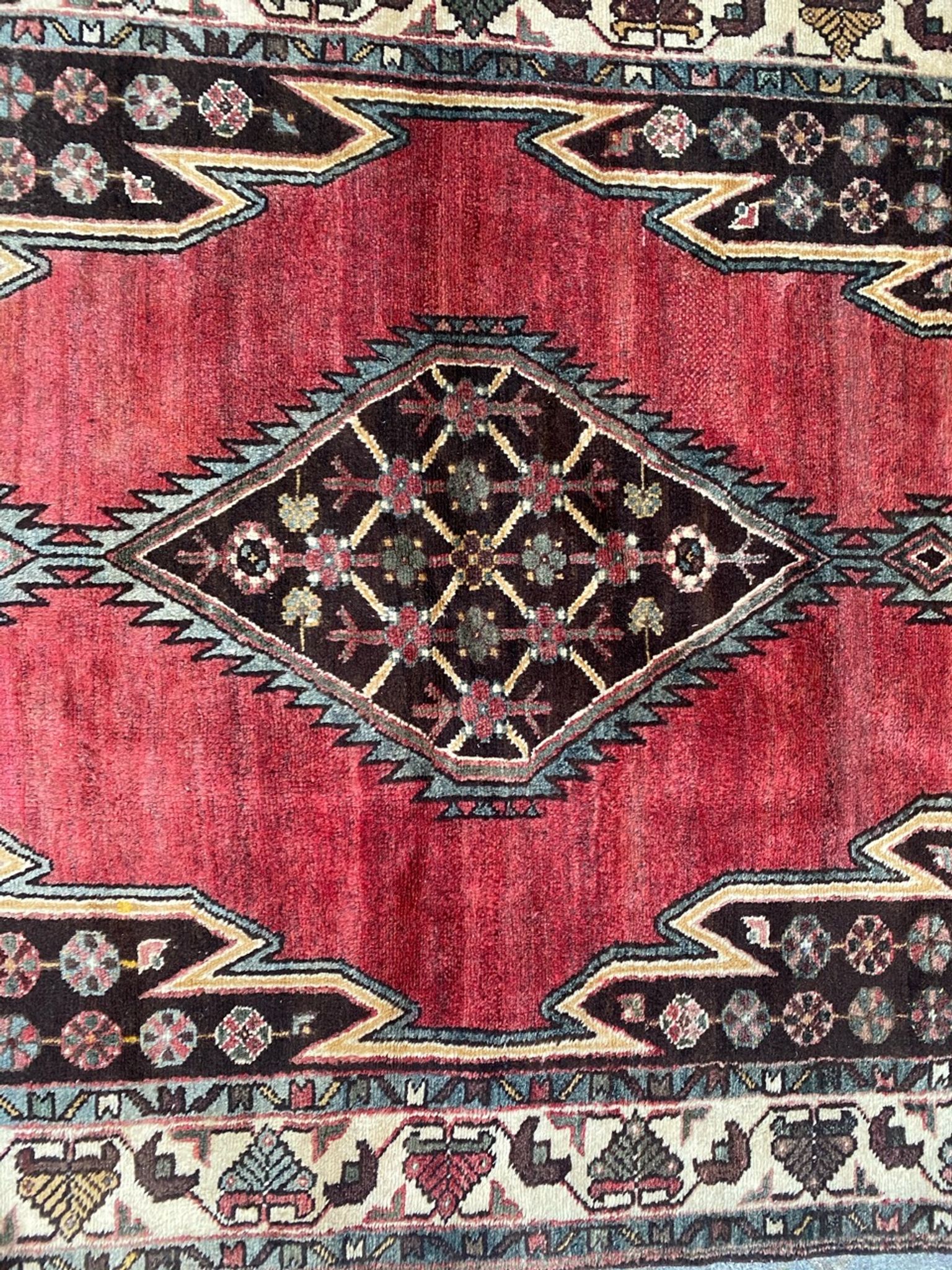 Ancient Persian mazlaghan carpet 126x198 cm