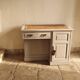 Antique solid wood desk – Country / shabby chic style – 1 drawer and 2 cupboards