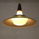 Opal glass and green aluminium shade vintage lamp by Voss Belysning - Denmark