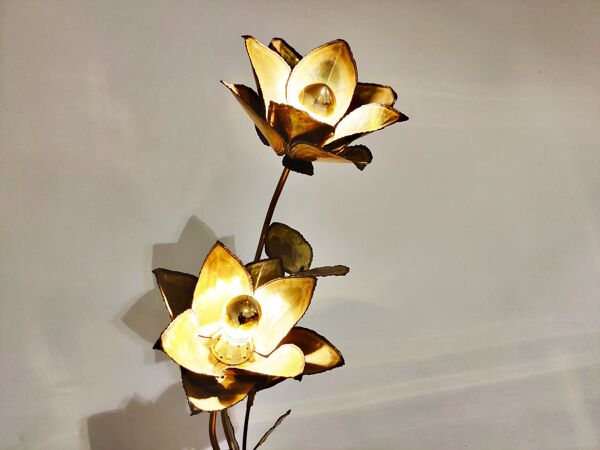 lampe à fleurs années 1970