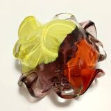 Grand cendrier/vide-poche en verre de Murano polychrome, attribué à Toso, Italie