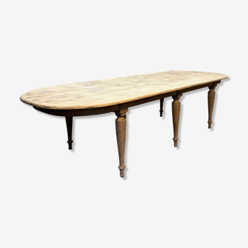 Ancienne table en chêne plateau peuplier