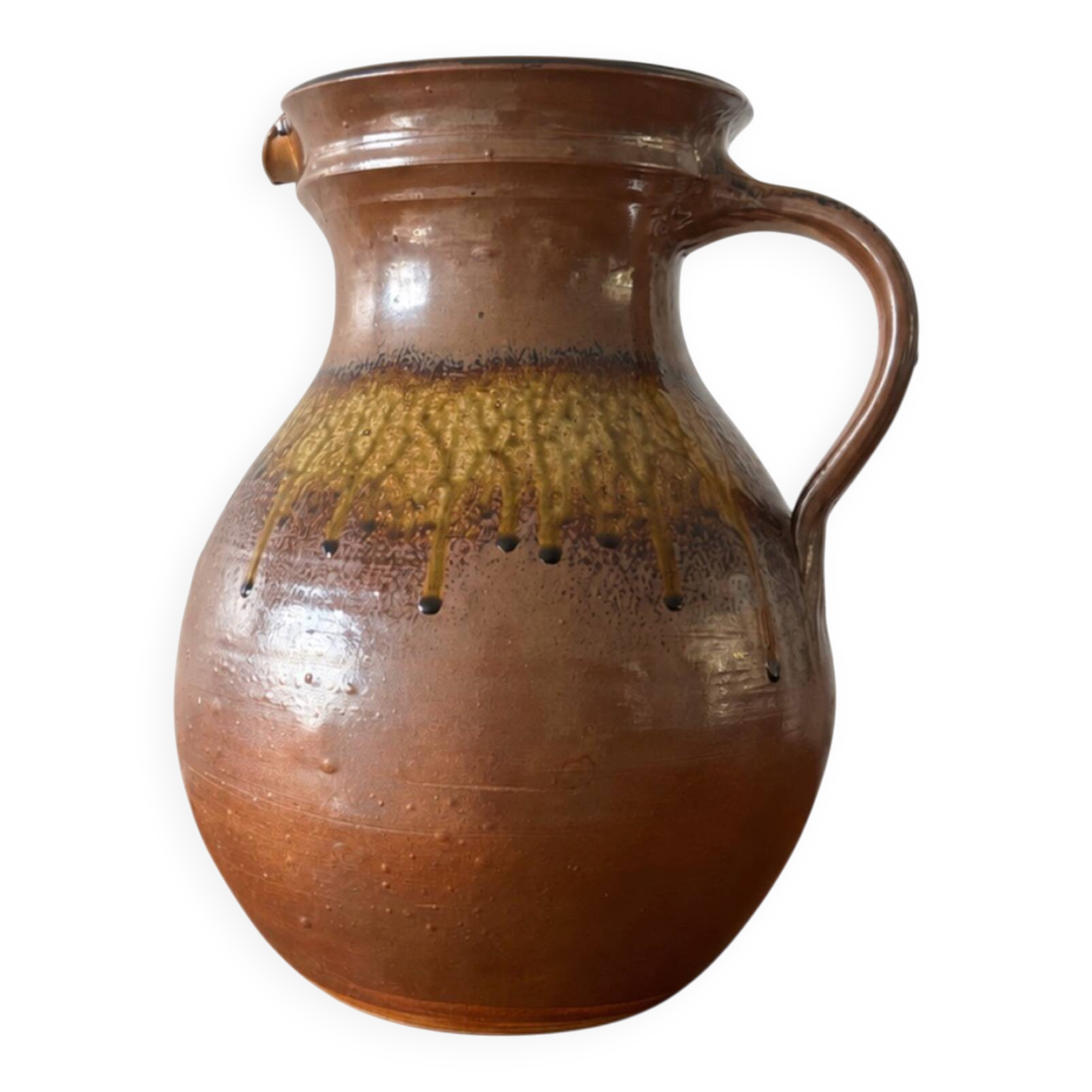 Large glazed stoneware pitcher XXL — Wabi-Sabi Spirit 1960-1