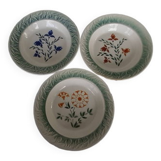 Set of 3 old GIVORS earthenware dishes