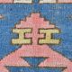 Dusty Pink & Blue Handmade Vintage Rug, 141x184 Cm