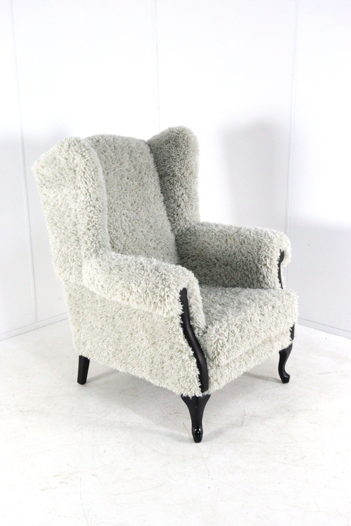 Armchair grey Doodle Retro Fully Restored - new upholstery