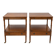 Pair of English mahogany side tables with sliding shelf.