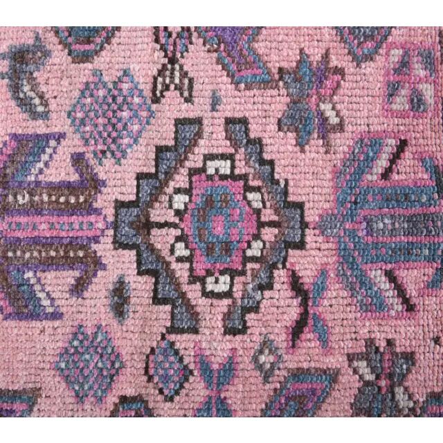 Vintage Turkish Oushak Handmade Cotton Pink Wool Area Rug 120x206