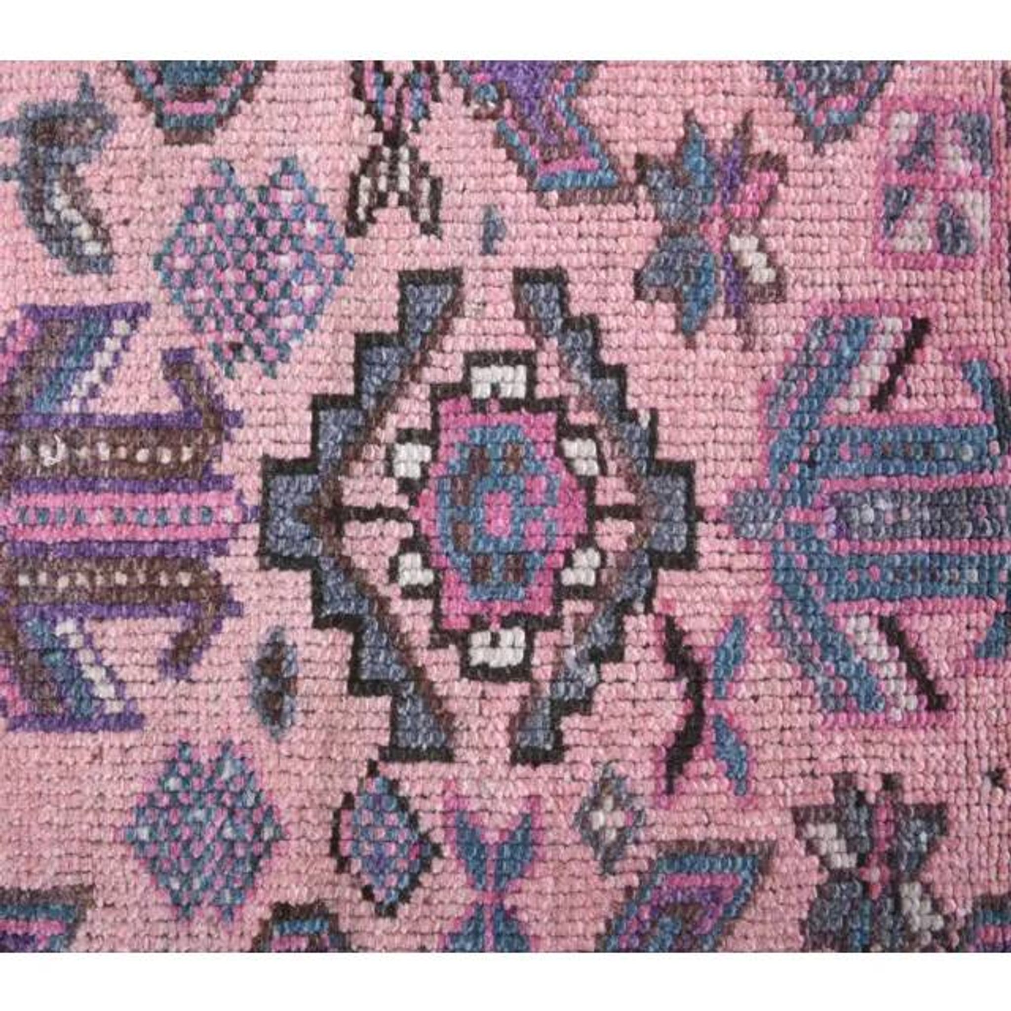 Vintage Turkish Oushak Handmade Cotton Pink Wool Area Rug 120x206