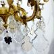 6-light bronze and crystal chandelier