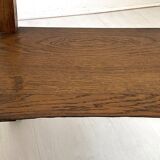 Vintage 50's side table or side table Solid wood Traces of use Accidents on the rear edge