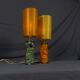 Pair of Prova fractal resin lamps, 1960