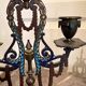 Pair of Candelabra Chandelier Champlevé Enamel Napoleon III Barbedienne
