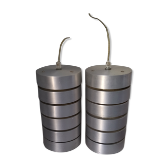 Pair of suspension brushed aluminum 70s