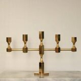 Swedish brass five arm candelabra by Gusum