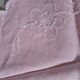 Linen placemat embroidered hand apple blossoms