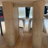 Vintage travertine table, Roche Bobois, France 1970