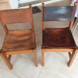 Lot de 6 chaises regain cuir et orme