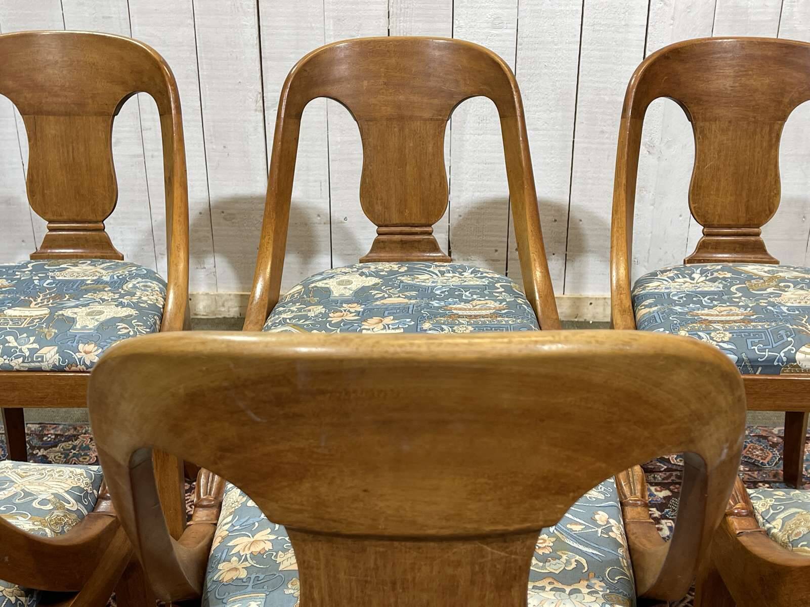 Set of 6 gondola chairs in blond mahogany - 20th century