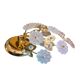 Pair of Banci Florence gold metal and crystal flower wall sconces