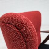 1960s, Danish design by Erhardsen & Andersen, reupholstered armchair, furniture wool, teak wood.