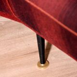 Rare Vintage Curved Teak Sofa 1950s / Deutschland Series Decor