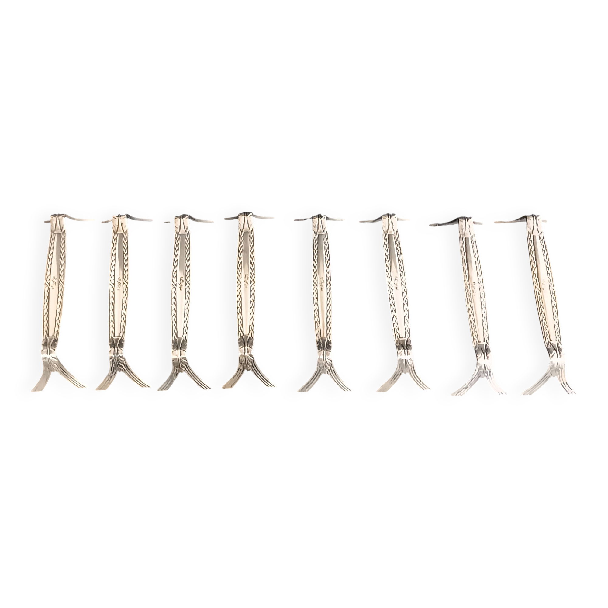 WMF, eight silver-plated knife rests, palmette decoration 1880