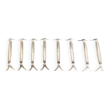 WMF, eight silver-plated knife rests, palmette decoration 1880
