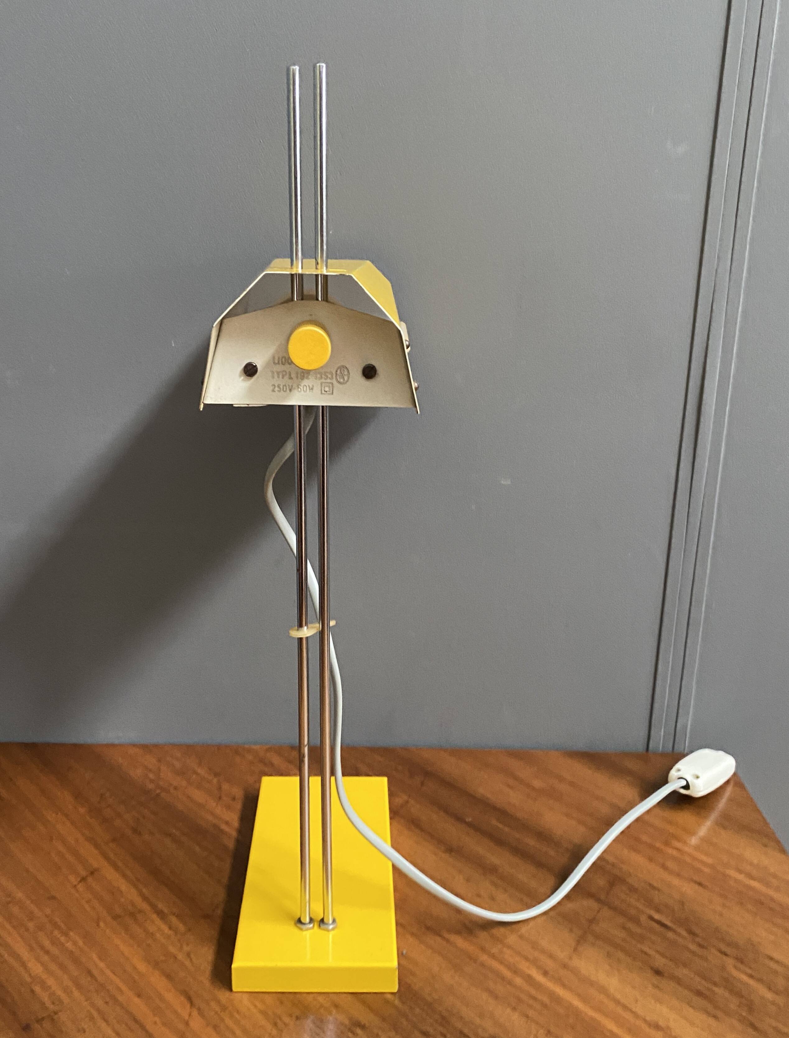 Yellow desk lamp by Josef Hurka for Lidokov model L192-1353