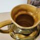 Amber faceted pitcher Sarreguemines pottery