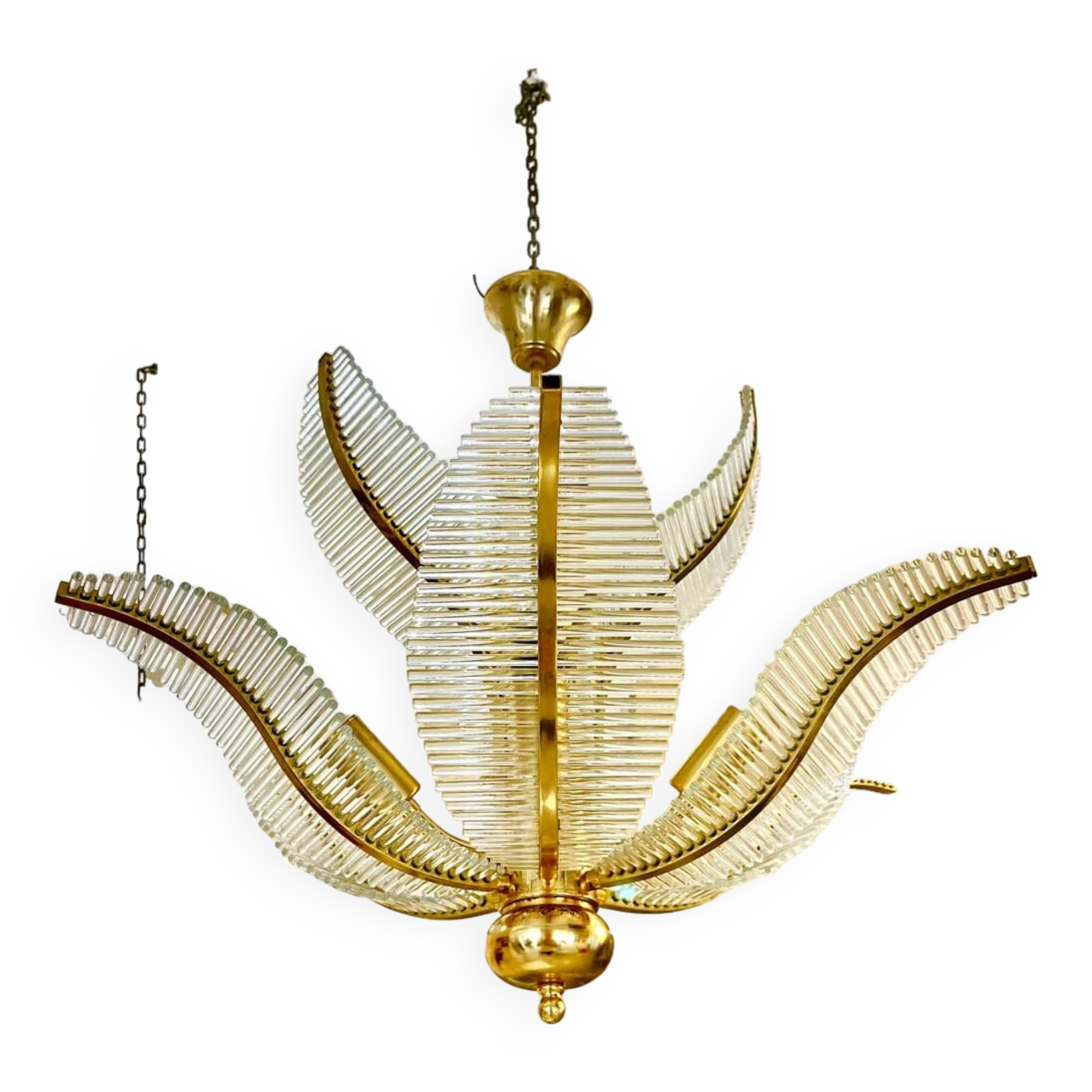 Palm model glass chandelier, Italy 1980 Venini