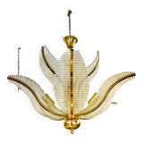 Palm model glass chandelier, Italy 1980 Venini