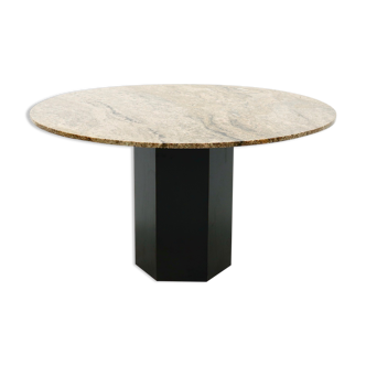 Mid Century Round Granite Dining Table 1970s