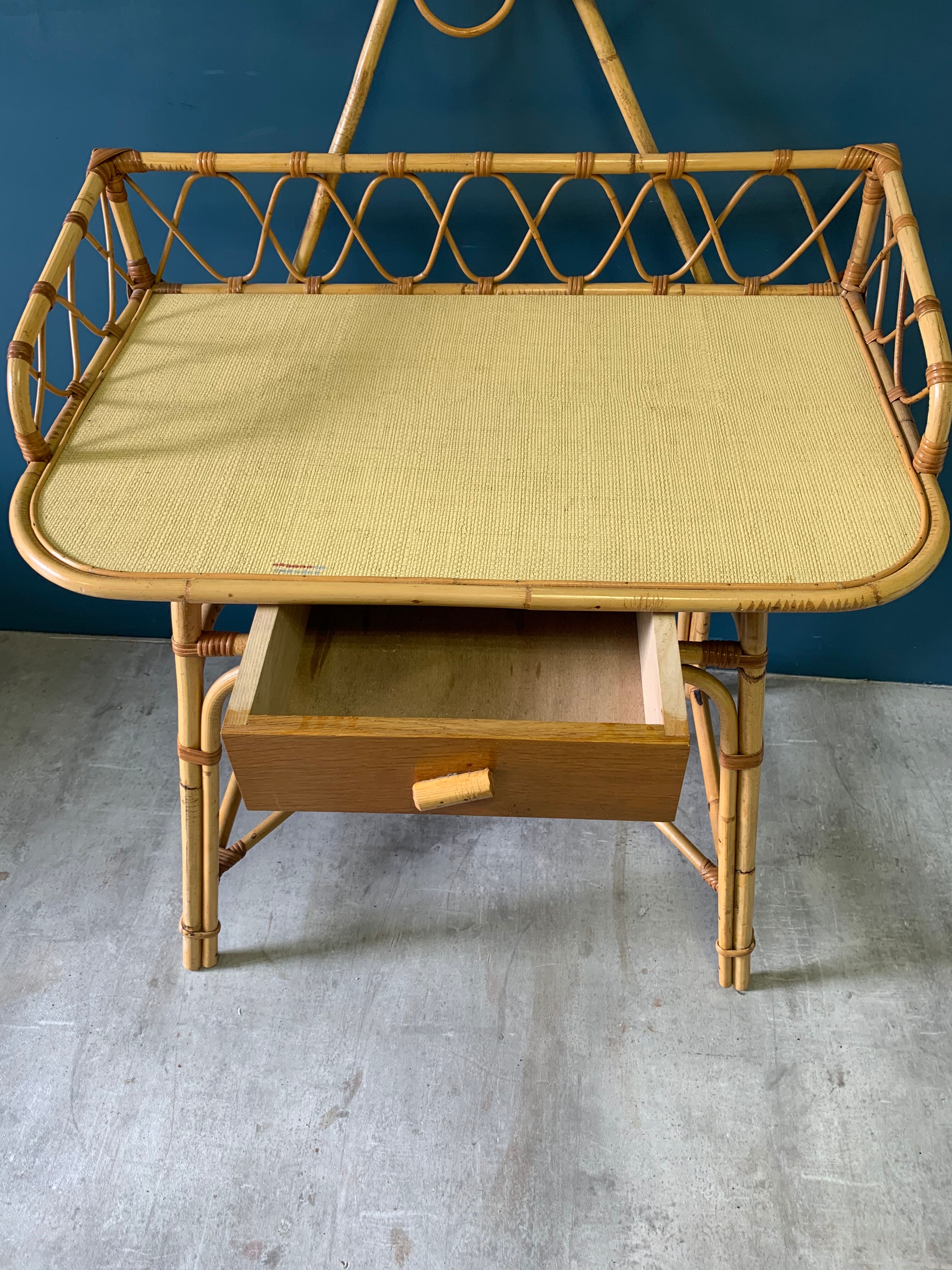 Rattan hairdresser and vintage wicker
