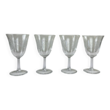 Engraved footed glasses