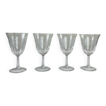 Engraved footed glasses