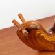 Large Danish carved wooden snail sculpture from the mid-century, 1960s.