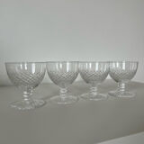 Set of 4 crystal tasting glasses