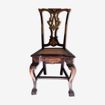 Chaise portugaise XVIIIème en bois sculpté