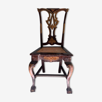 Portuguese chair XVIIIth in carved wood