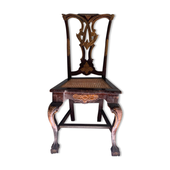 Portuguese chair XVIIIth in carved wood